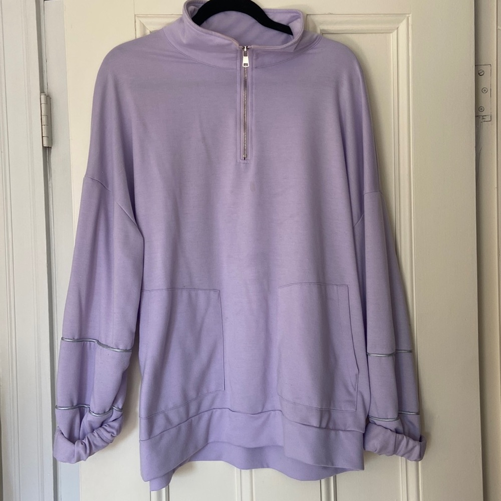 Shein oversized purple quarter zip